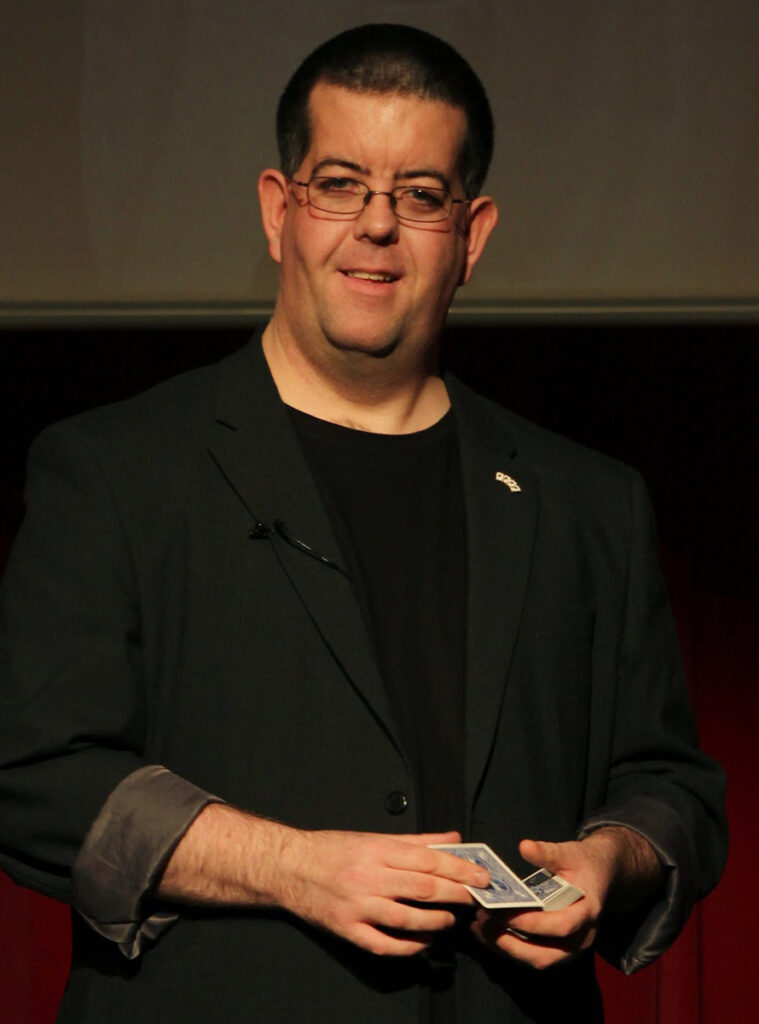 Magician Peter McLanachan, The Cardman, performing at The Magic Circle